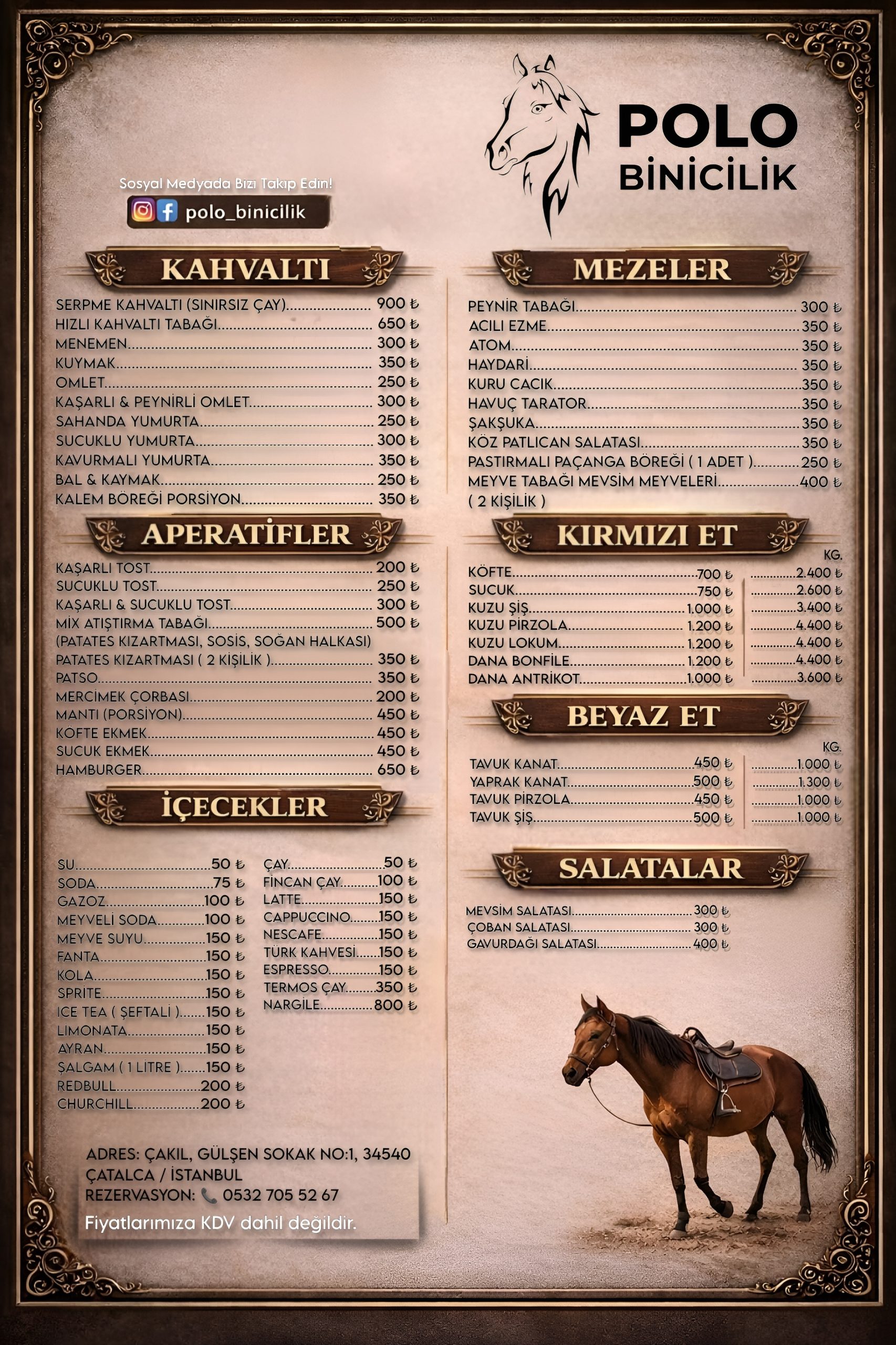 Restoran Menümüz